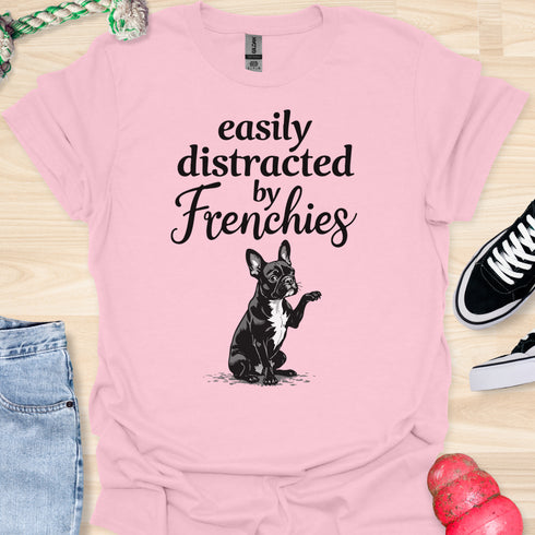 Easily distracted by frenchies - V15 - The Distracting Paw T-Shirt